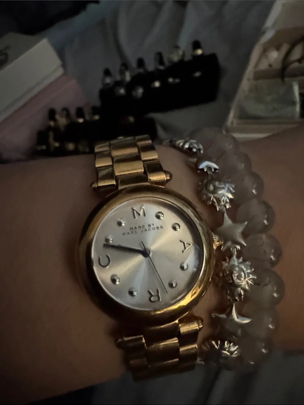 Marc by Marc Jacobs Gold and Silver Round Link Bracelet Watch